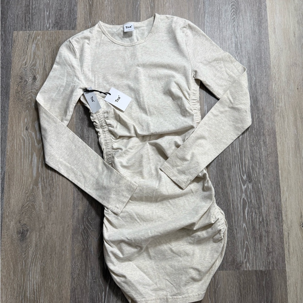Aritzia TNA Malibu Dress - Heather Light Oatmeal